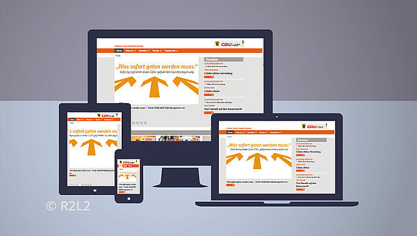Responsive Webdesign Typo3 Startseite politische Partei Kreisverband